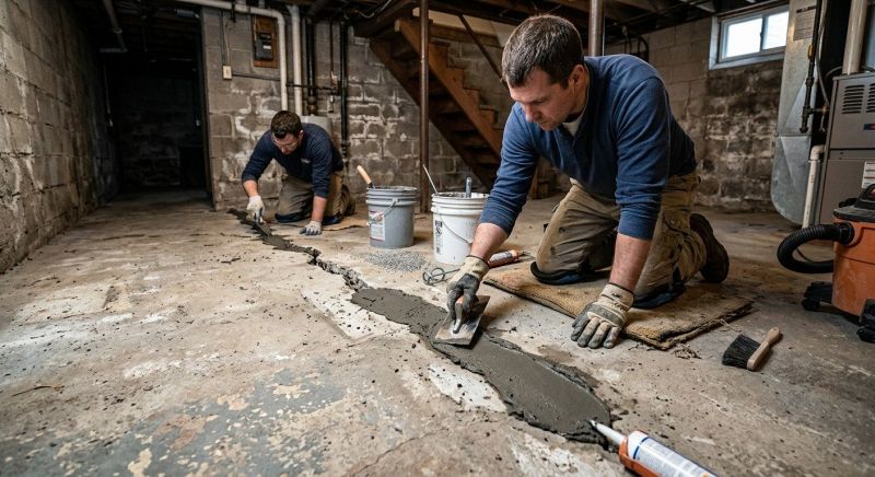 Cracked Basement Floor Repair in Prince Frederick, MD
