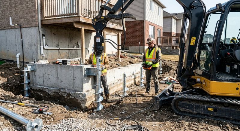 Helical Pile Installation in Prince Frederick, MD