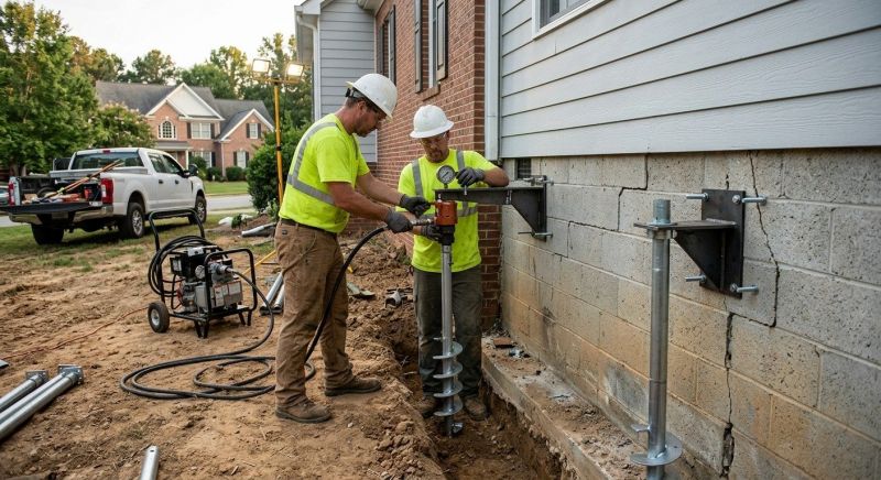 Helical Pile Installation in Prince Frederick, MD