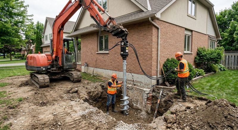 Helical Pile Installation in Prince Frederick, MD