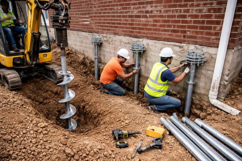 Helical Pile Installation in Prince Frederick, MD